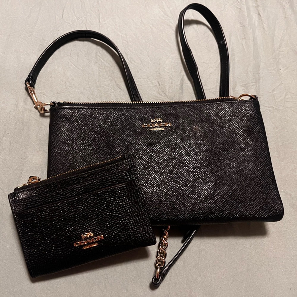 Coach Black Crossbody Bag and Wallet Set